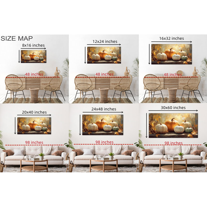 Reproduction d'art sur toile d'automne, H 30 po x l 60 po