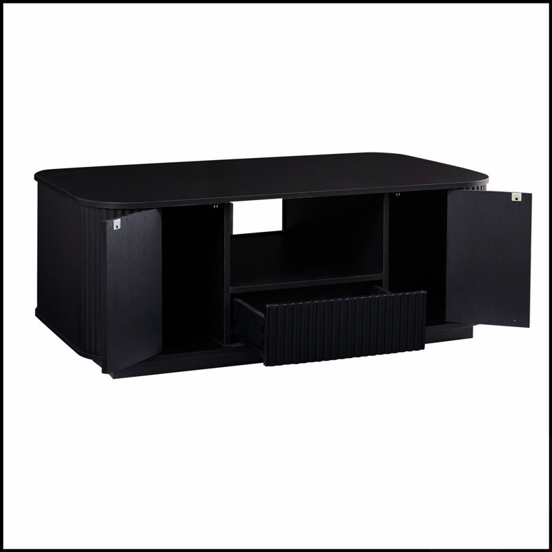 Table basse ovale moderne luxueuse avec tiroirs, compartiments de rangement et design incurvé pour salons et bureaux