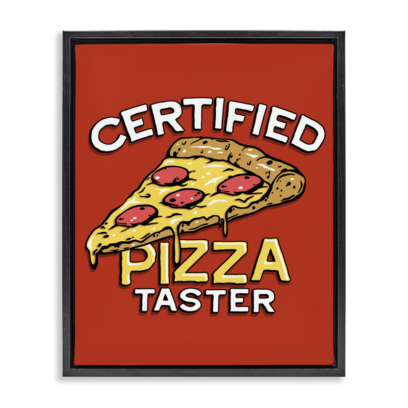 Cadre flottant certifié Pizza Taster, design par Jedco Brands, Inc., Cadre flottant noir de jais, H 21 po x l 17 po