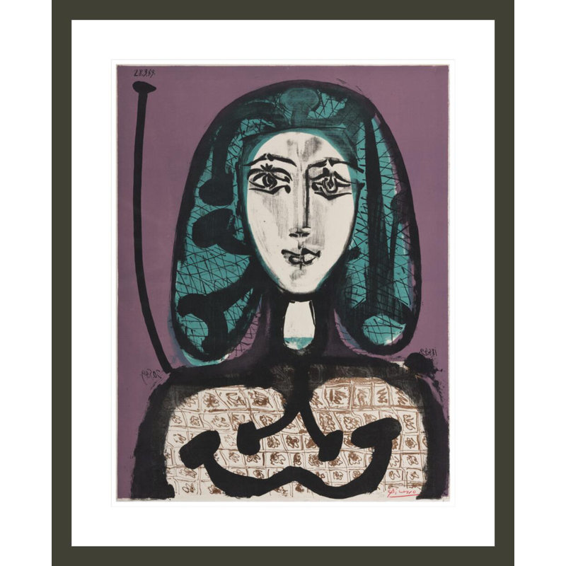 «Woman with Hairnet» par Pablo Picasso, impression giclée sur cadre, H 28,77 po x l 23,5 po