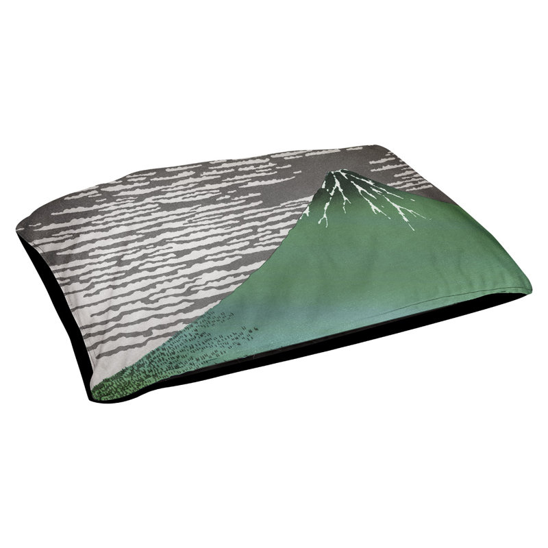 Coussin pour chien d'intérieur / extérieur Burkart, Petit (l 29,5 po x P 19,5 po x H 9,5 po), Brun / vert / gris