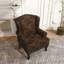 Duward Cranberry Linen Upholstered Wingback Accent Chair with Rolled Arm and Solid Wood Leg-1476103151