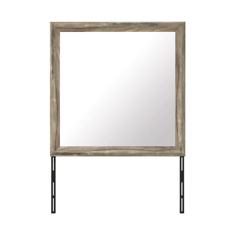 Miroir moderne pour commode, H 38,7 po x l 38,7 po, Brun