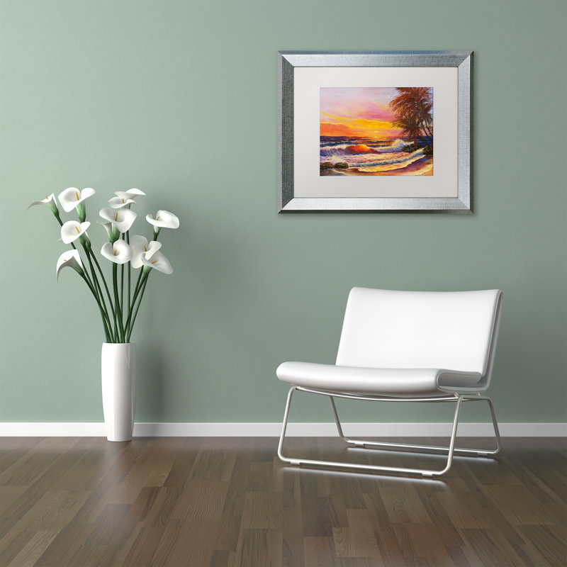 Luverne «Hawaiian Glow», reproduction d'art encadrée, Blanc, H 11 po x l 14 po x P 0,5 po, Toile avec cadre brun