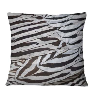 Coussin Silver Feathers - imprimé traditionnel