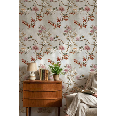 Papier peint floral classique