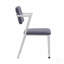 Chaise de bureau en métal avec coussin rembourré, gris et blanc