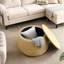 Repose-pieds rond avec rangement, fonction 2 en 1, table de bout avec repose-pieds-1667887070