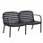 Outdoor Patio Loveseat, PP Black Frame With Beige Cushion-2065781893-2065781898