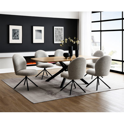Lawton Natural & Black,dining room set,dinning table set