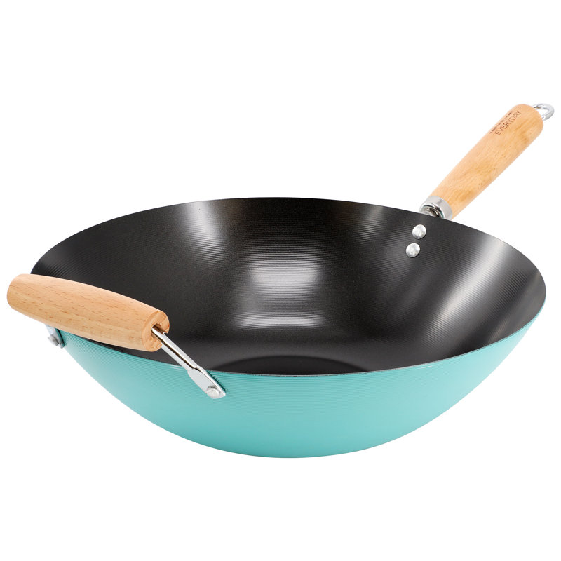 Wok en acier au carbone antiadhésif de 14 po avec poignée en bois Martha Stewart Everyday Clarkston