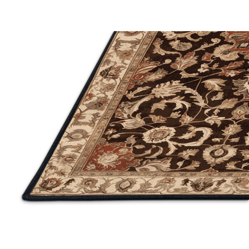 Tapis brun lavable à la machine, Rectangulaire 2 pi x 3 pi