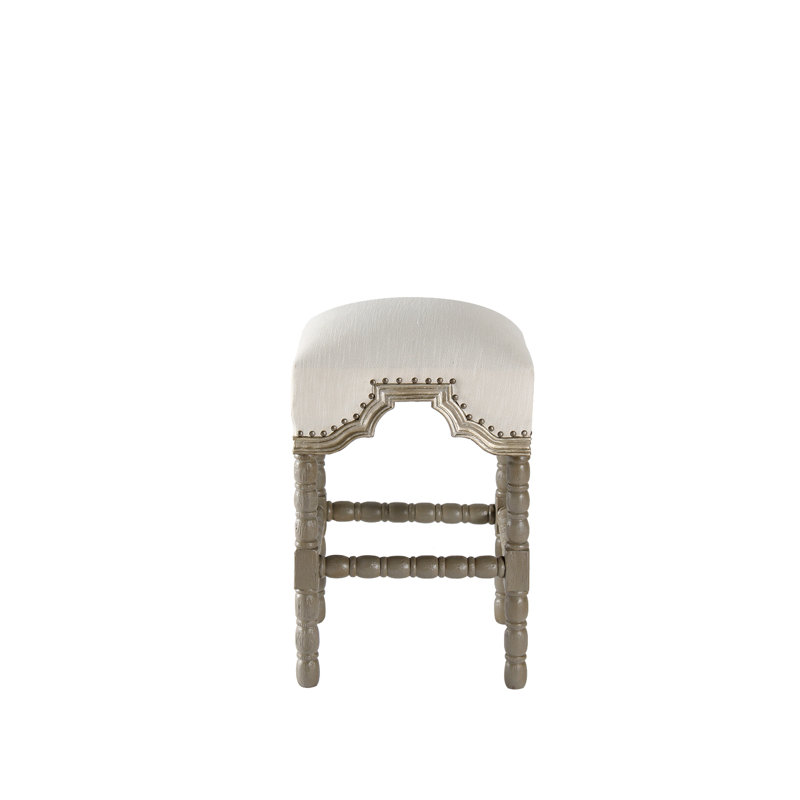 Tabouret de comptoir 27 po Tarver, Tissu blanc cassé
