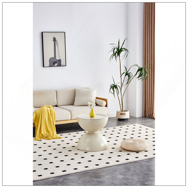 Table d'appoint multifonctionnelle Milk White, H 19,7 po x L 19,7 po x l 19,7 po, Blanc lait
