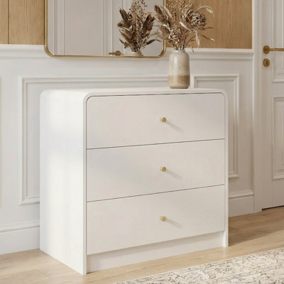 Arbour 3 Drawer Dresser for Bedroom, Modern Nightstand Dresser Cabinet with Storage, Tall Wood Chest of Drawers Organizer for Living Room, Nursery, Entryway, Easy Assembly