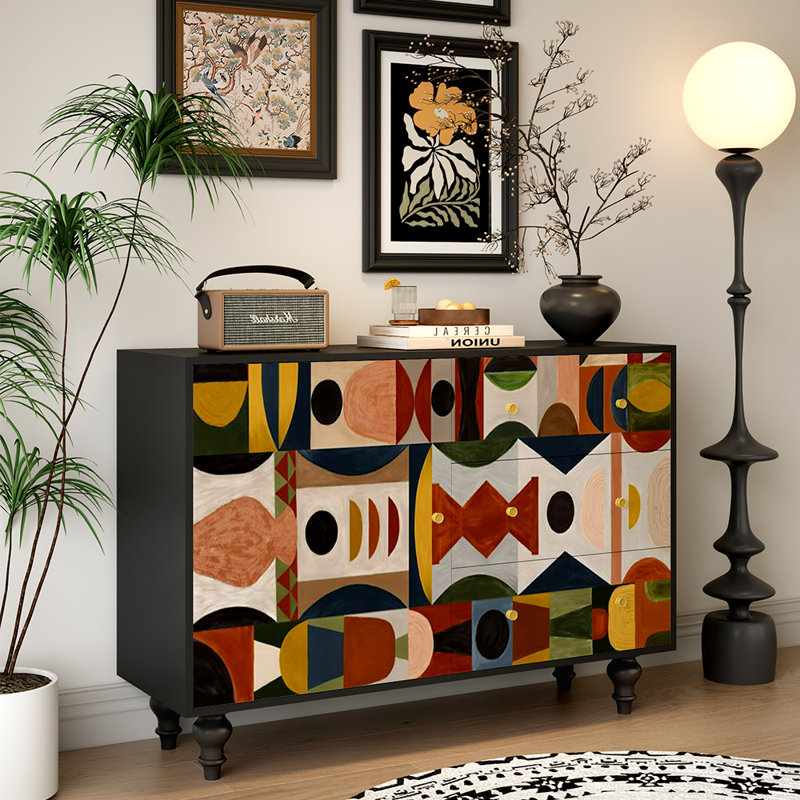 Armoire d'entrée rétro en bois massif