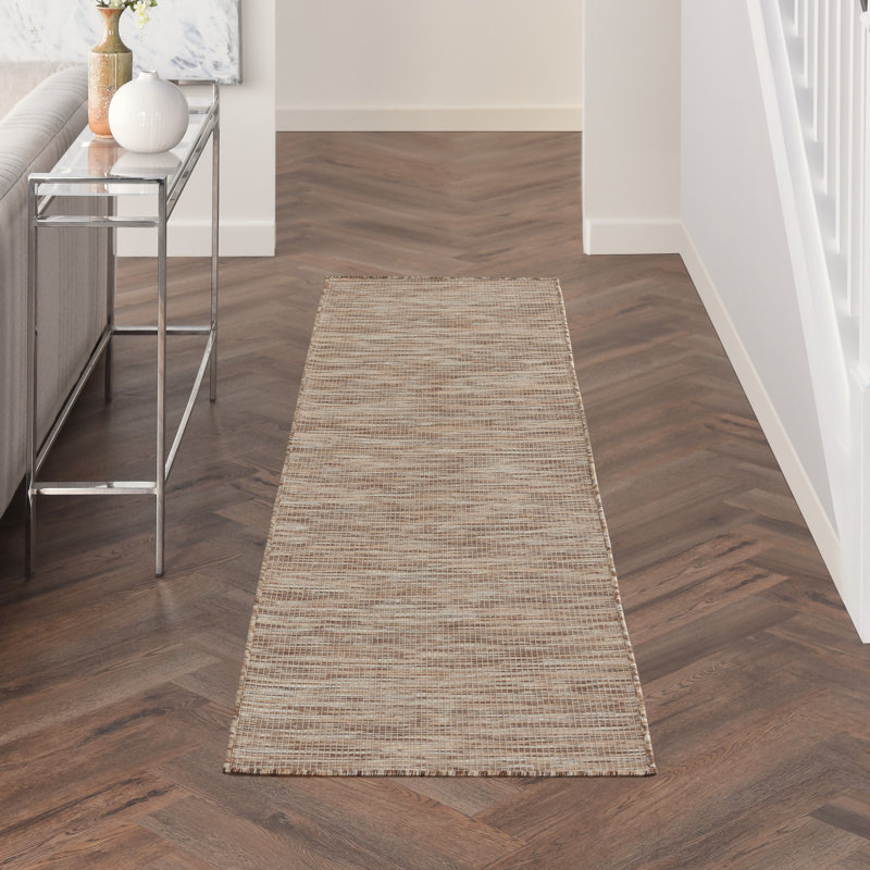Lillehammer Solid Indoor/Outdoor Area Rug, Runner 2' x 6', Beige
