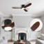 Ventilateur de plafond lumineux William Farmhouse avec pales en bois massif et moteur à courant continu réversible-119443626-119443628