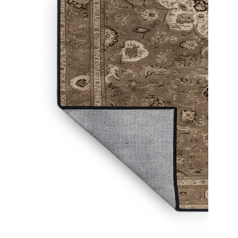 Machine Washable Persian Brown Area Rug, Runner 2' x 5'
