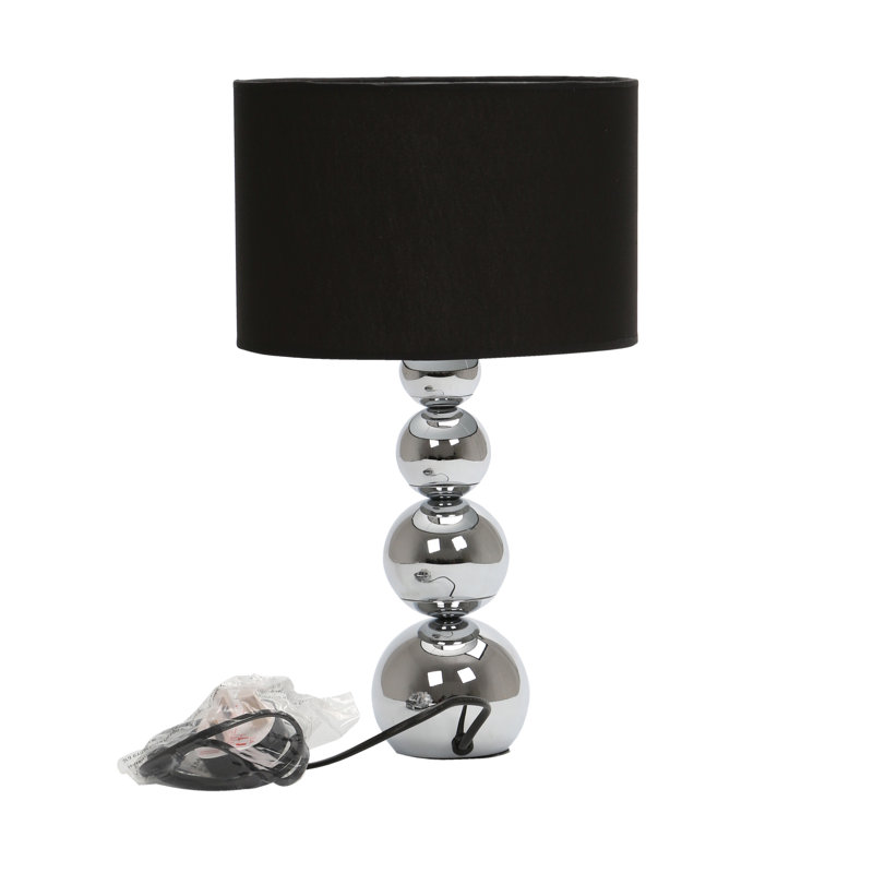 Kayli Metal Table Lamp, Silver, Black