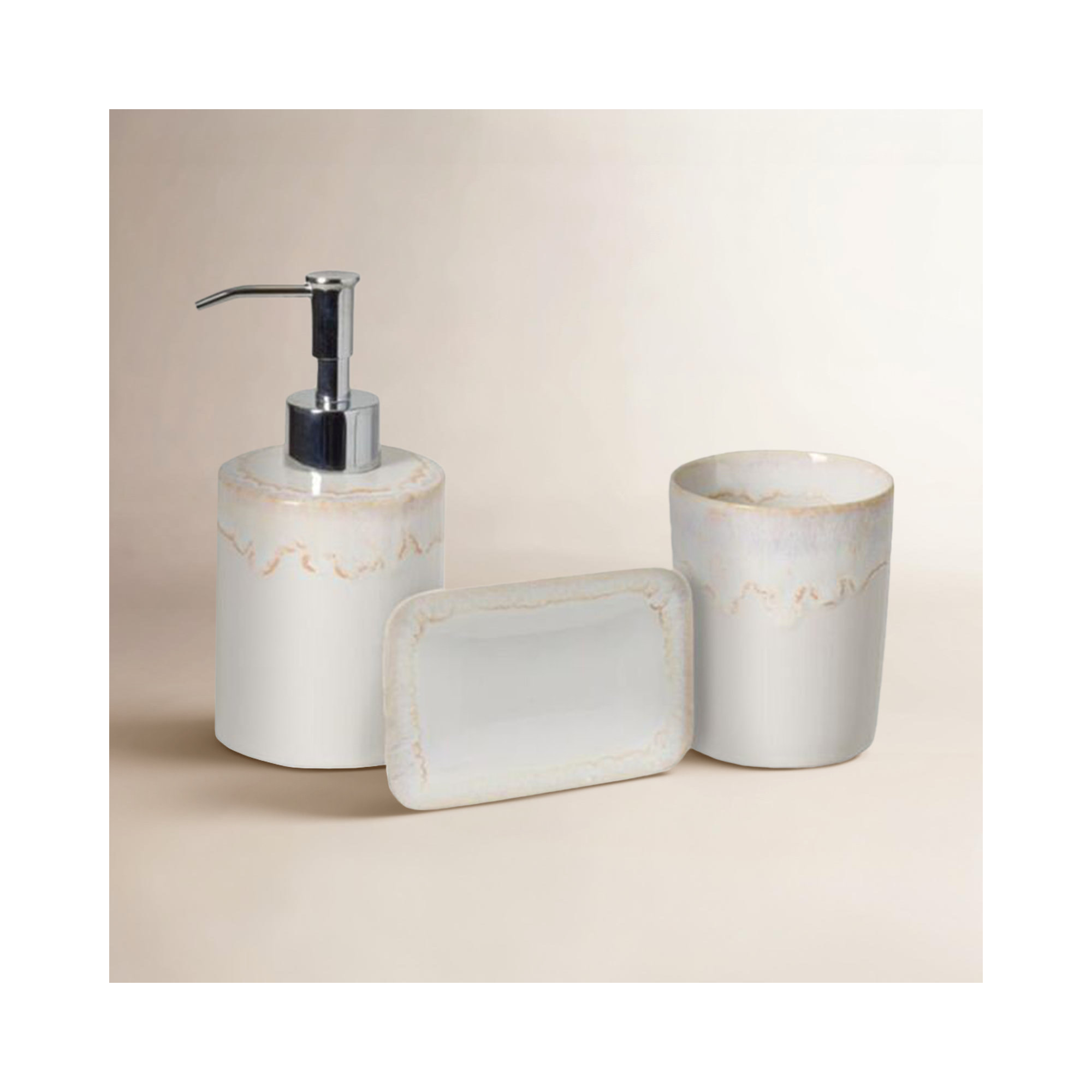 Taormina Bathroom Accessory Set, White