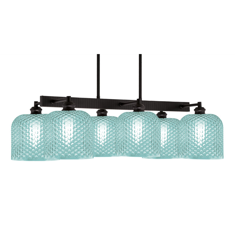 Barre d'éclairage 6 lumières Edge, Espresso, Turquoise