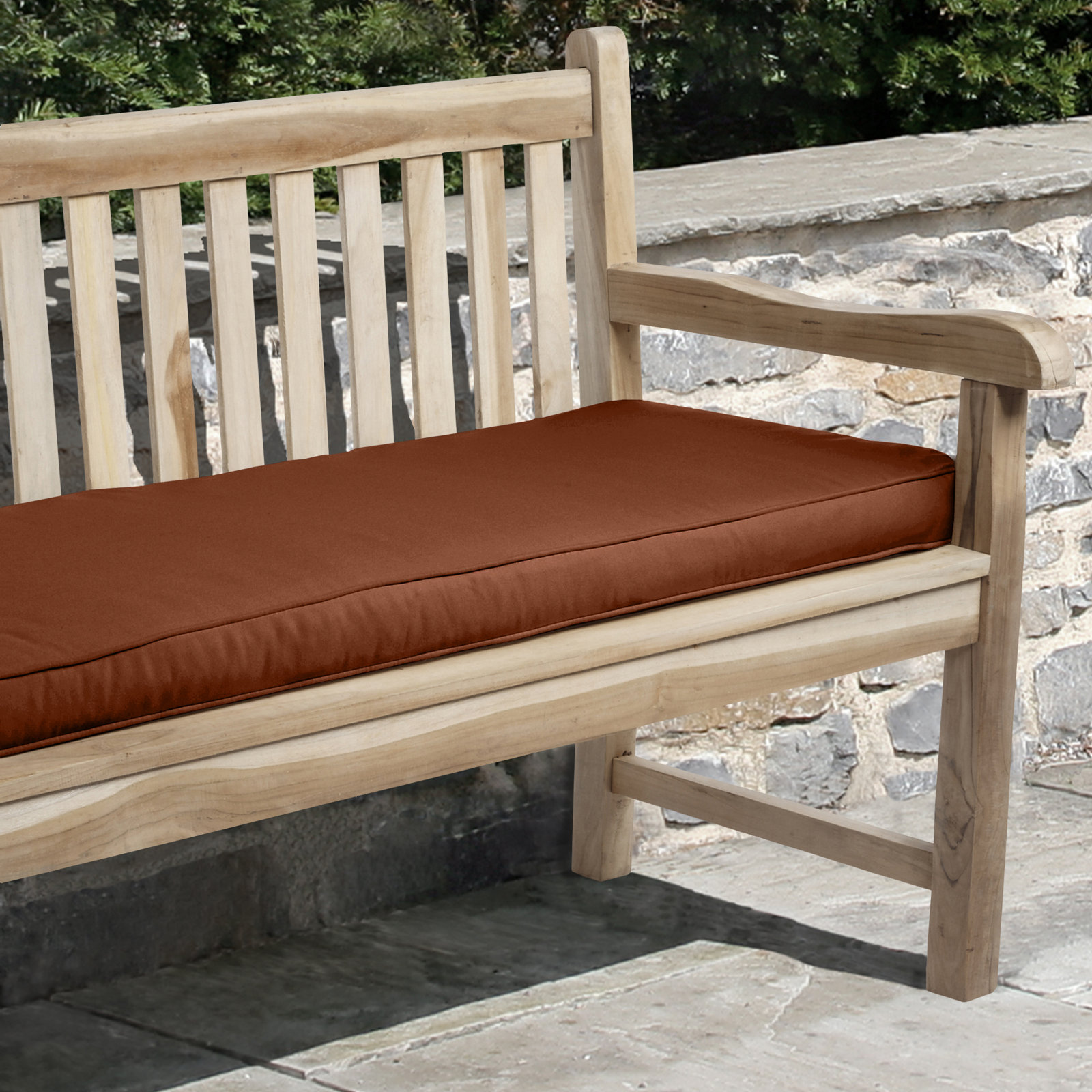 Sunbrella Outdoor Bench Cushion, 60" W x 19" D, Canvas Rust Sunbrella® Canvas