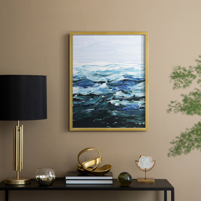 Beneath the Sea Surface II Framed Print - Solid Wood, H 11 po x l 9 po, Doré
