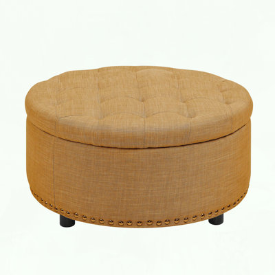 Tufted Storage Ottoman with Nailhead Trim