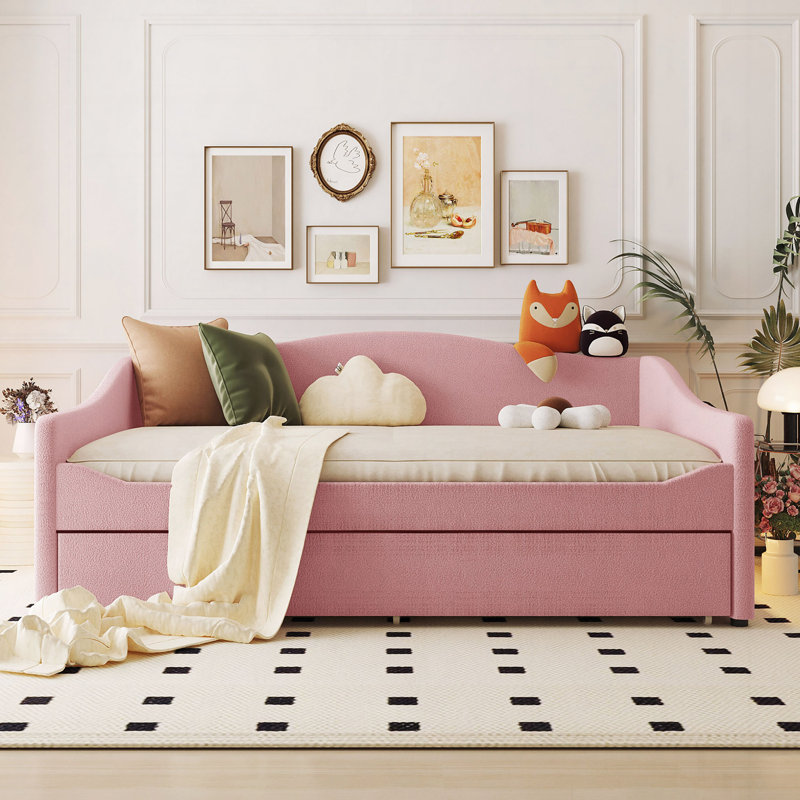 Lit de jour Teddy, Lit simple, Rose