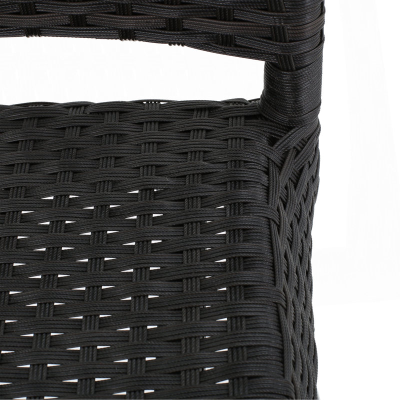 29" Outdoors PE Rattan Armless Barstools, Set Of 2, Dark Brown