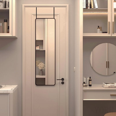 Miroir de porte noir 47 po x 14 po