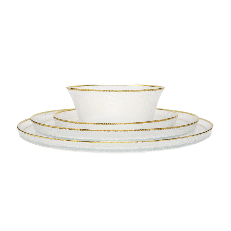 4 Piece Glass Dinnerware Set - Service for 4