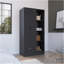 Armoire 71H "avec 1 tiroir et 4 tablettes ouvertes à 2 niveaux, 2 portes, noir