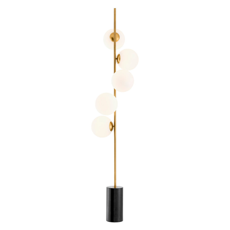 Tempo Tree Floor Lamp, Antique Brass, White
