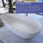 67" Solid Surface Freestanding Soaking Bathtub in Matte White