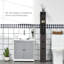 Armoire de rangement pour salle de bain de 54 po de hauteur, tour à linge autoportante avec tablette à 2 niveaux et tiroirs, rangement de plancher étroit, rangement pour salle de bain-1492660689