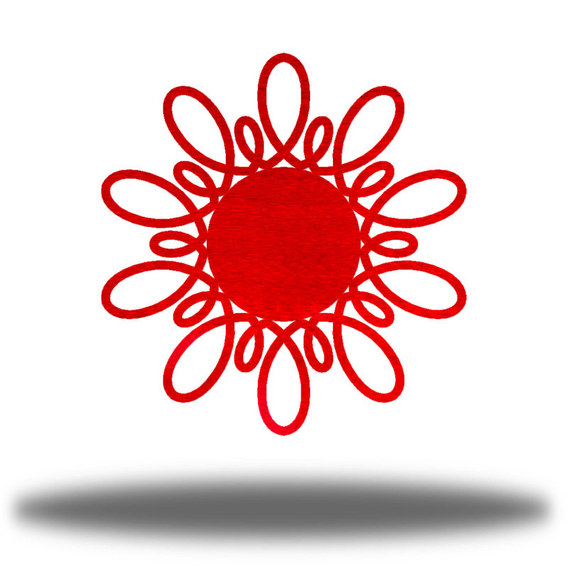 Décoration murale tourbillon de soleil en métal, Rouge, H 18 po x l 18 po x P 0,06 po