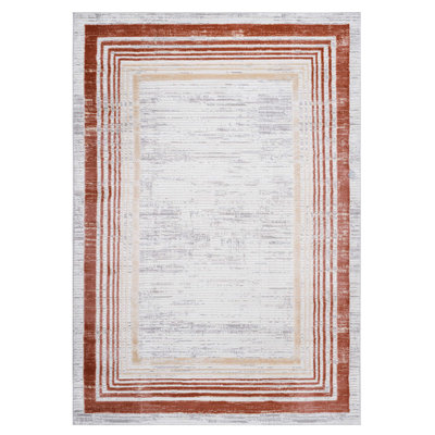 Tapis de salle à manger avec bordure Bordure sans perte de poils Élégant et résistant aux taches