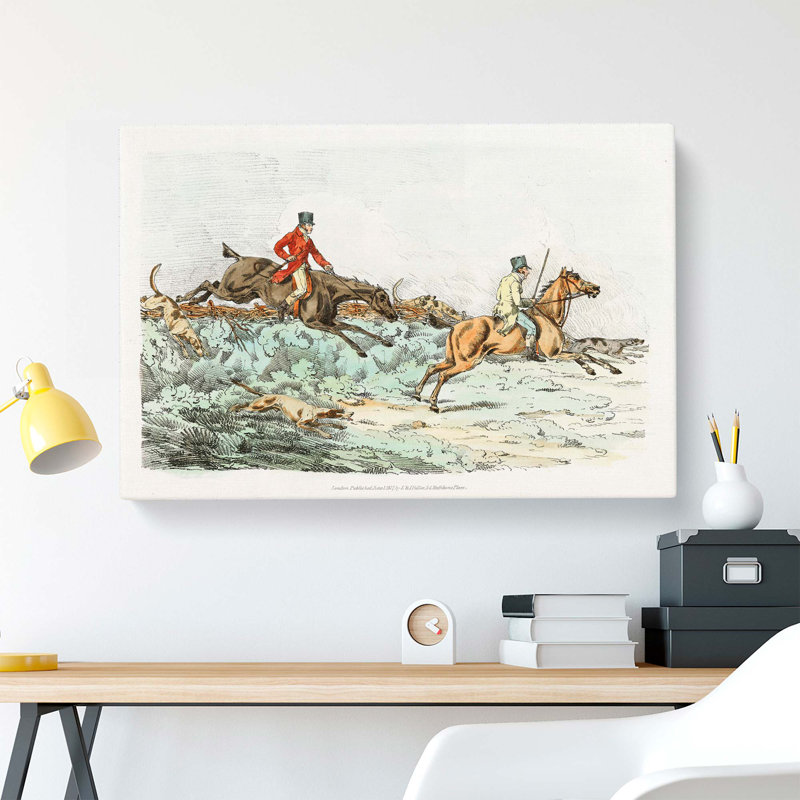Hounds On The Hunt by Henry Alken - Wrapped Canvas Painting, 35cm H x 50cm W x 3cm D