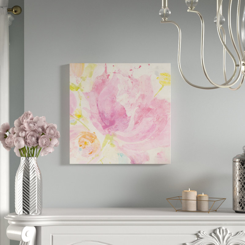 «Spring Abstracts Florals II Crop», reproduction sur toile tendue, H 18" x l 18" x P 1", Toile tendue