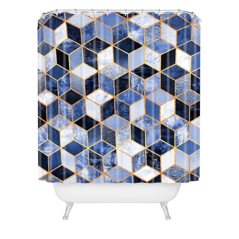 Rideau de douche simple, Bleu