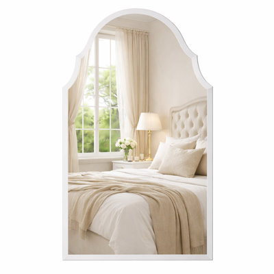 Arch Frameless Beveled Bathroom Wall Mirror for Vanity