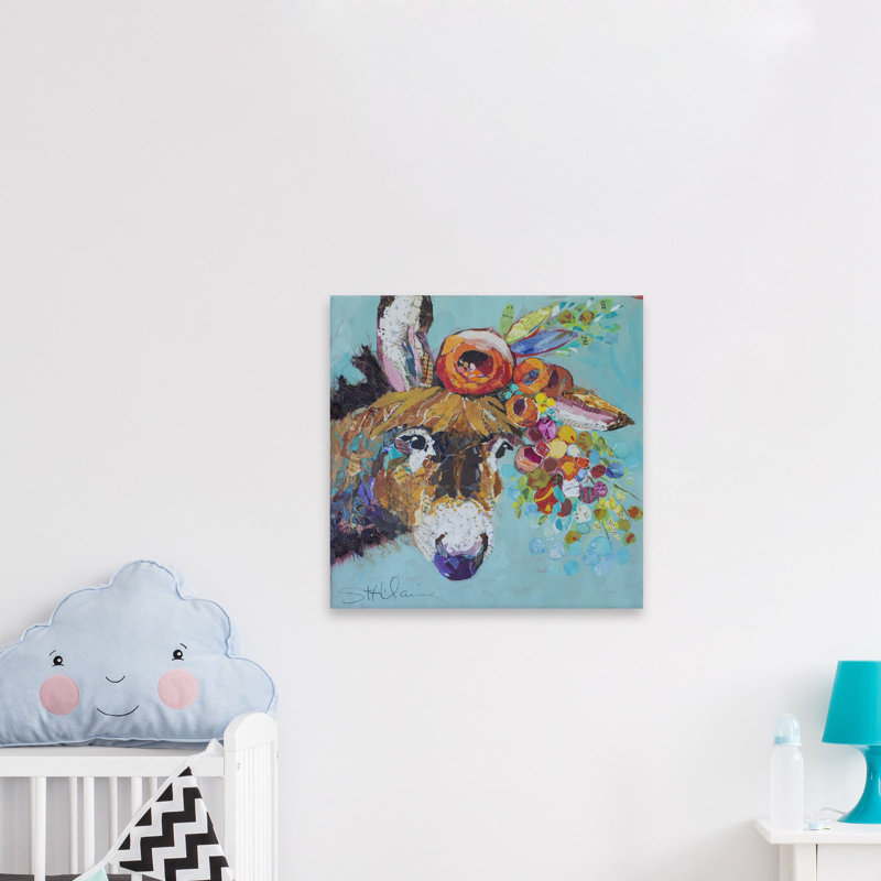 " Florant Donkey ", 12" H x 12" W x 1.5" D