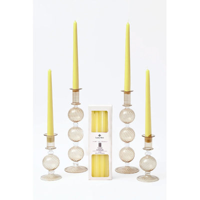 Ensemble de bougies sans parfum de qualité supérieure (4 pièces), jaune, 3,9 po x 9,8 po | 100% cire de paraffine avec mèches de coton | Sécuritaire pour un usage domestique, parfait pour les événements et la décoration, durée de combustion longue durée, cadeau idéal pour toute occasion