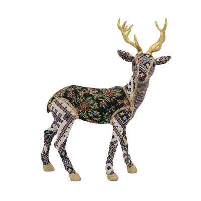 13x6.3x16.5" Velvet Foam Standing Deer
