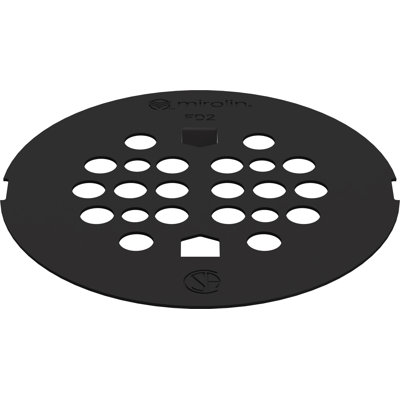 Grille d'évacuation ronde pour sol noir mat
