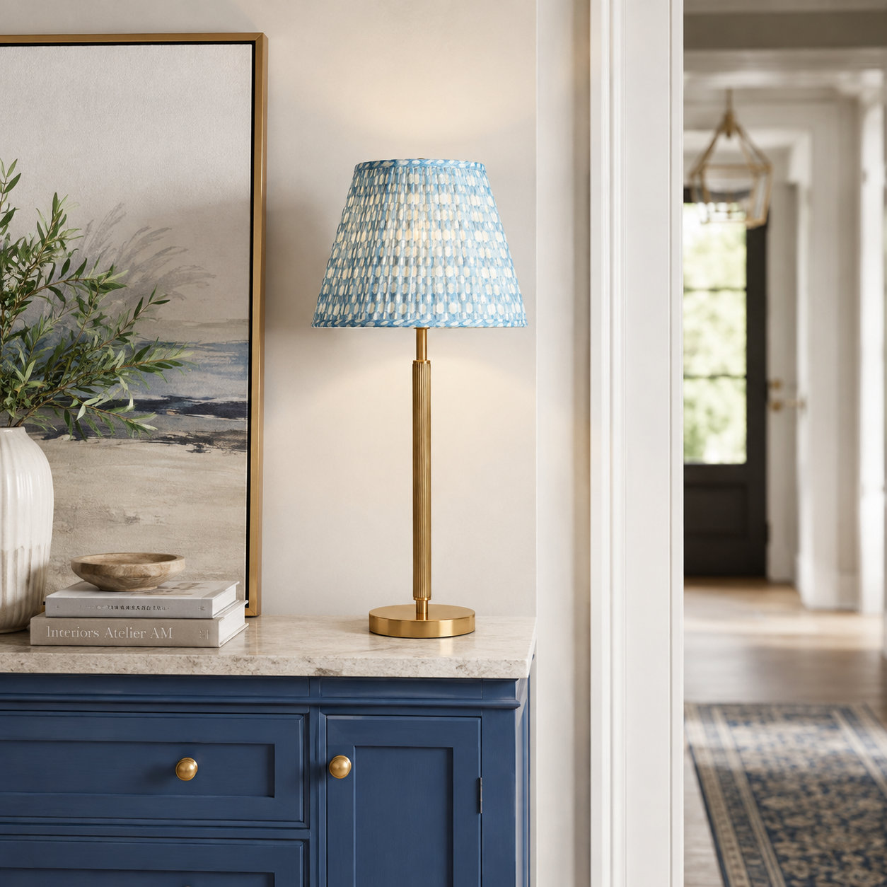 Brissa Dimmable Buffet Table Lamp, Blue