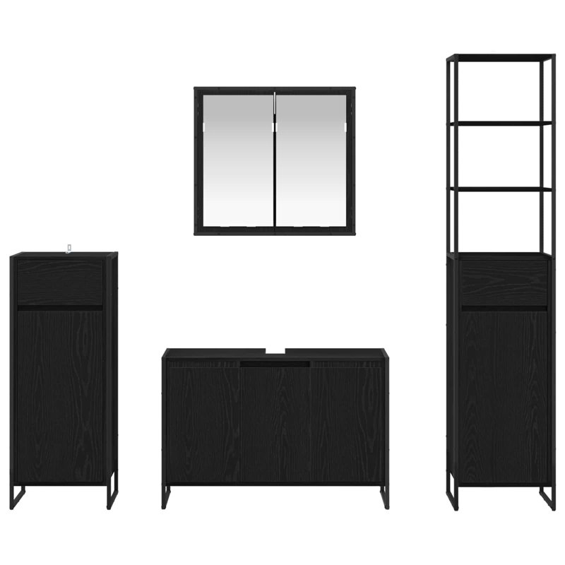 Vanity & Mirror Set, Black