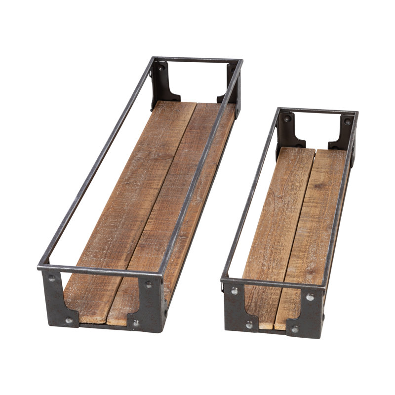 2 Piece Metal Floating Shelf